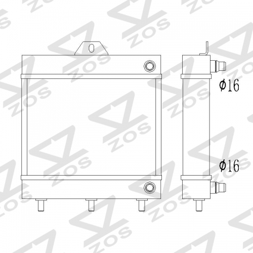 AUX RADIATOR (97039 left side radiator)BMW F10 Series 528i, 528i xDrive, 2012 2013 2014 2015 2016, L4 2.0L,