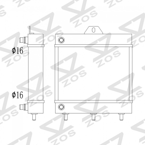 AUX RADIATOR (97039 right side radiator)BMW F10 Series 528i, 528i xDrive, 2012 2013 2014 2015 2016, L4 2.0L,