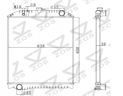 ISUZU RANGER KC-FD1J J08C 94-99 MT Trcuk Aluminum Radiator oe:16090-06872