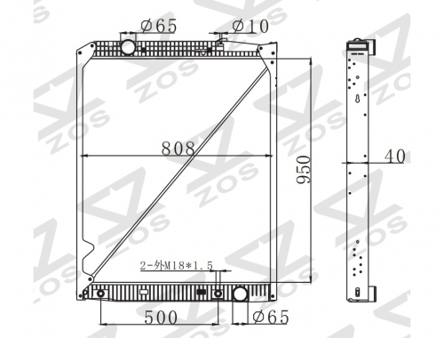 MERCEDES-BENZ ACTROS 1996- ZETROS 2008- truck aluminum radiator