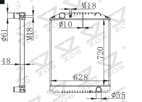 ISUZU NEGM P11G MT Trcuk Aluminum Radiator