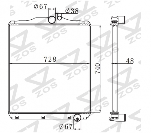 MITSUBISHI 03-FUSO SUPER GREAT MT Trcuk Aluminum Radiator ME403641