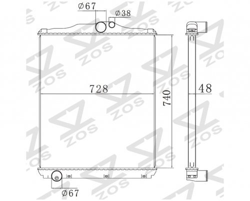 MITSUBISHI FUSO 6CYL MT Trcuk Aluminum Radiator OE：ME293116/118