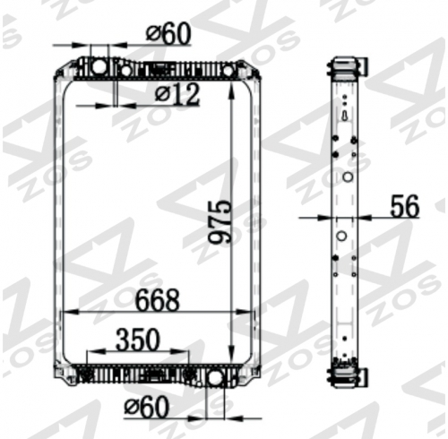 MERCEDES-BENZ AXOR 18 TONS 01-04 AT Trcuk Aluminum Radiator OEM: 9405000703