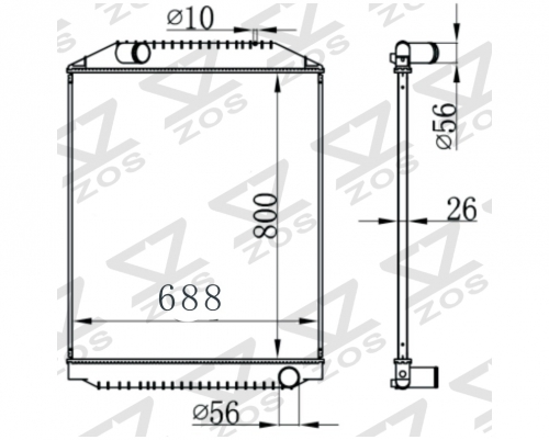 ISUZU RANGER KC-FK1J J06C 94-96 MT Trcuk Aluminum Radiator