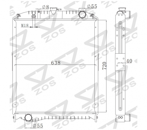 HINO Trcuk Aluminum Radiator OE:16090-0670/6090