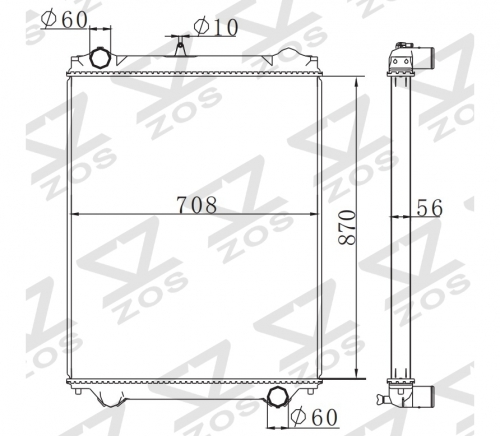 ISUZU GIGI MAX 6UZ1/6WF1/6WG1 MT OE:1-21410-818-1/2/3 Trcuk Aluminum Radiator