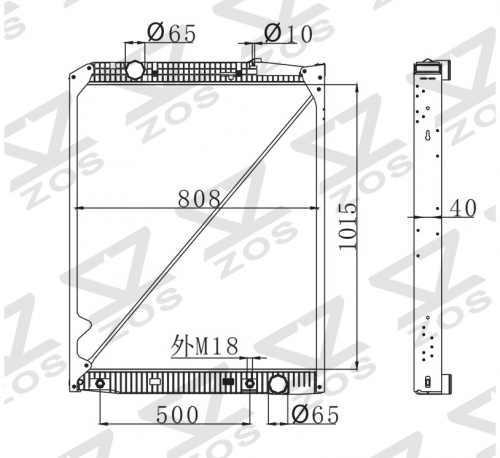 BENZ ACTROS' 96 AT truck aluminum radiator OEM: 942 500 1203/2903