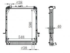 ISUZU N-SERE I S 97-02 MT Trcuk Aluminum Radiator OE:8.97128.887.2