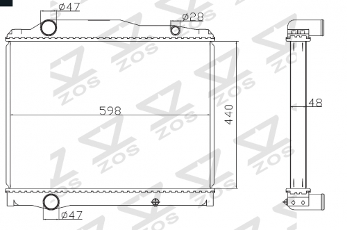 MITSUBISHI MITCANTER '99-02 6D16/6D17/6M61 MT Truck Aluminum Radiator ME290050