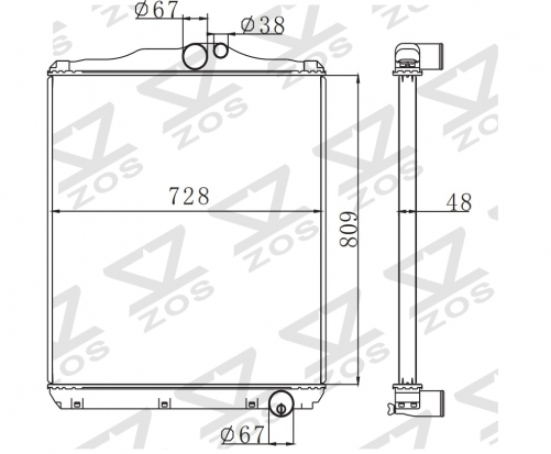 MITSUBISHI FUSO 6CYL MT Trcuk Aluminum Radiator OE：ME403636/38/40