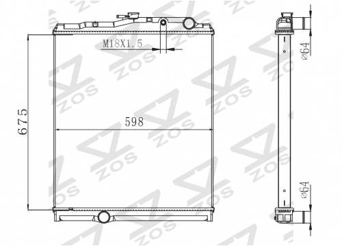 MITSUBISHI FUSO FIGHTER 11TON 2007- MT Trcuk Aluminum Radiator