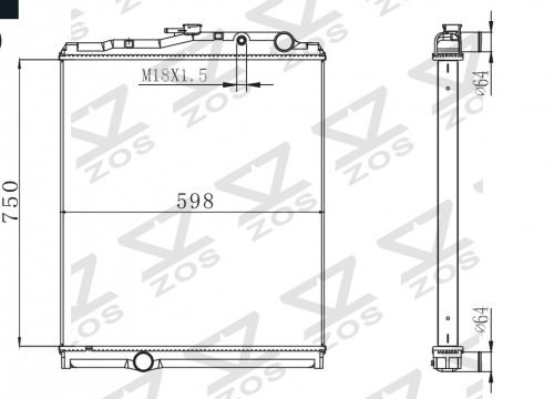 MITSUBISHI FUSO FIGHTER 17TON 2007- MT Trcuk Aluminum Radiator