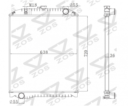 ISUZU RANBOW KK-HR1J J08C 99-MT Trcuk Aluminum Radiator OE:16090-6320