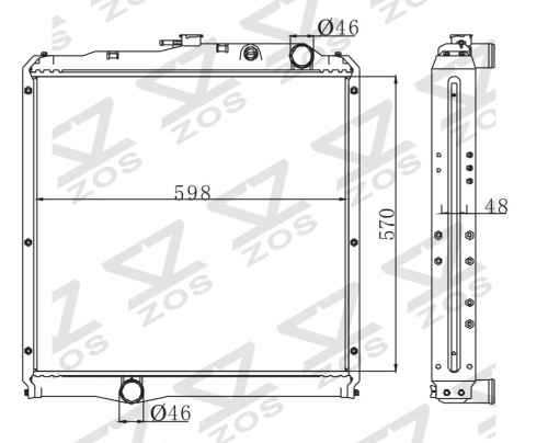 MITSUBISHI FUSO FIGHTER’92-99 4D34/6D17 MT Trcuk Aluminum Radiator OE：ME293975/ME298956