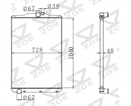 MITSUBISHI FUSO 6CYL MT Truck Aluminum Radiator OE：ME293117/119