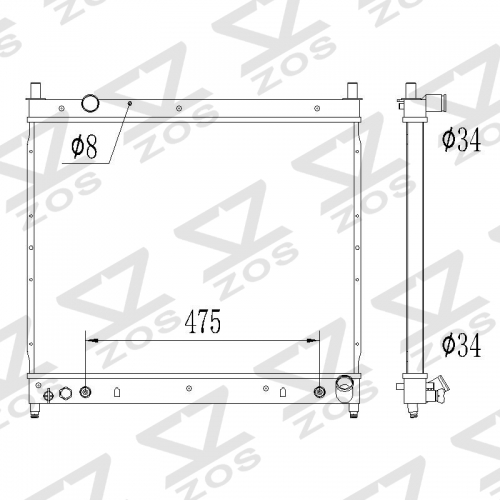 SsanYong Rexston 2.7L 2002 - radiator