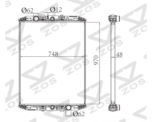 DAF/MAN F95 87- 400/WS225/310 AT radiator 0076 449/1617/ 342/0393435