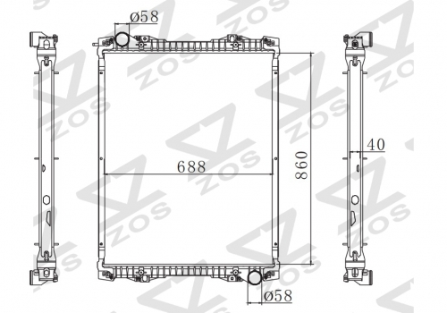 SCANIA P(04-)270/360/380/400 MT radiator 1491710/1766125/1784615