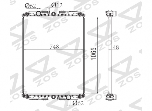 DAF/MAN XF95’97- 04 XF 380/430/480/530 MT radiator 1326 996/1617 /340/161734