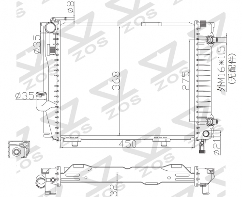 MERCEDES-BENZ 124 1985-1993 E-CLASS 1993-1998 radiator