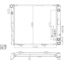 Mercedes-Benz S124 W124 1984-1993 E-CLASS 1993-1996 radiator 532mm