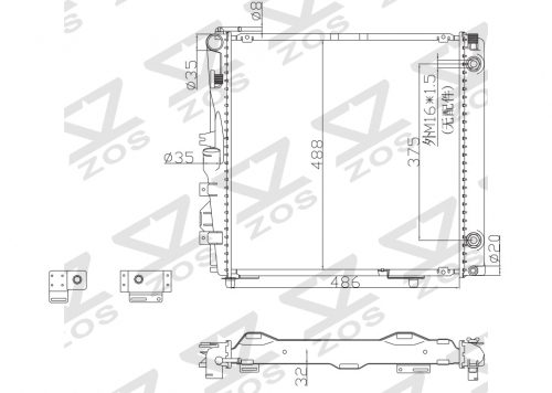 Mercedes-Benz 300SE 300SEL 1988-1991 S-CLASS W126 260SE 1985-1991 radiator