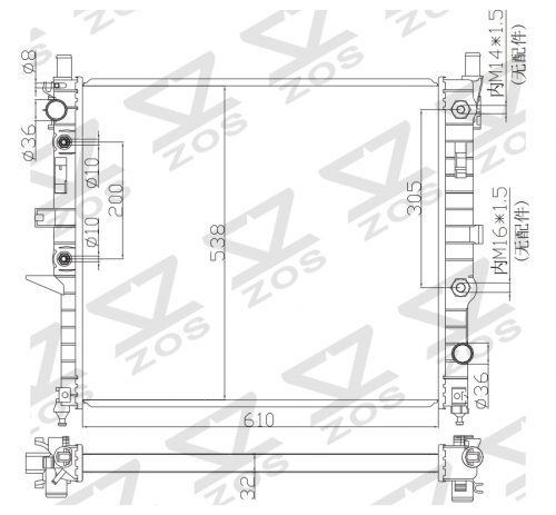 Mercedes-Benz W163 ML320 ML430 ML500 ML230 ML350 ML55 AMG 1998-2005 radiator