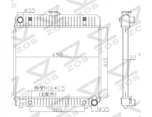 Mercedes-Benz 230 240D 1976-1983 W123 C123 S123 1976-1985 S-CLASS W126 1979-1985 radiator