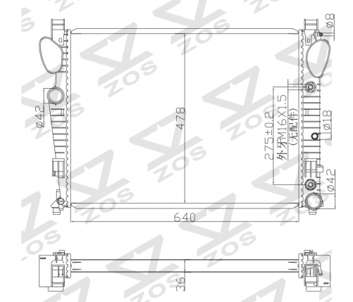 Mercedes-Benz CL500 CL55 AMG S350 S430 S500 S55 AMG S600 SL500 SL55 AMG SL550 2000-2012 radiator