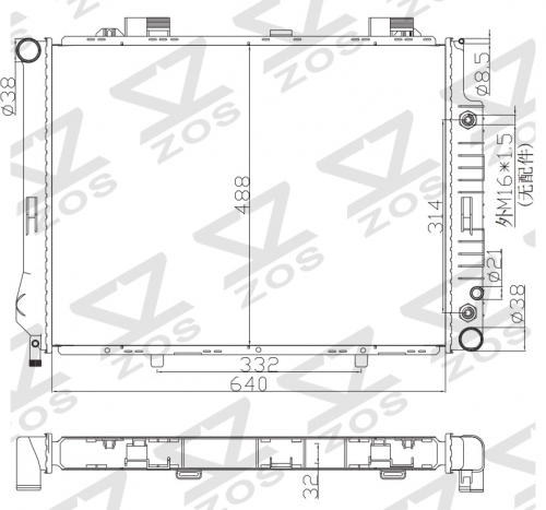 Mercedes-Benz E320 E200 E230 E280 E240 E250 1998-2002 radiator