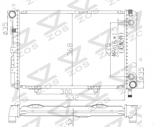 62557A 62549A MERCEDES-BENZ S124 W124 200D 250D 1984-1993 radiator