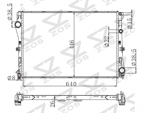 Mercedes-Benz C300 C350e C400 C43 AMG C450 AMG 2015-2018 radiator