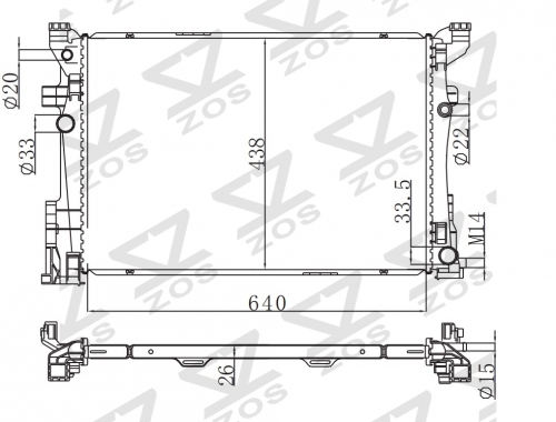 Mercedes-Benz B250 CLA250 CLA45 AMG GLA250 GLA45 AMG 2014-2020 radiator