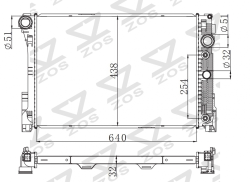 Mercedes-Benz C250 C300 C350 CLS550 E250 E300 350 E550 GLK350 2010-2017 radiator