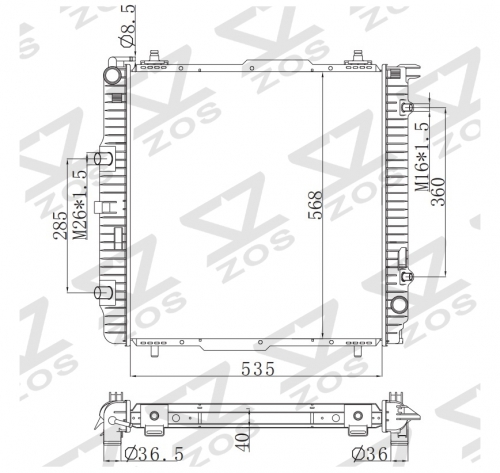 62599A MERCEDES-BENZ G-CLASS W463 1989-2012 PUCH G-MODELL 1989-2001 radiator