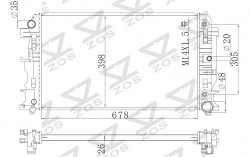 Mercedes-Benz Sprinter 2500 Sprinter 3500 2010-2015 radiator