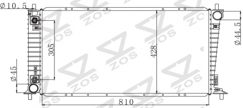 FORD F250/F350 5.4 V8/ F-150 4.6L/5.4L V6/V8 1997-2004 AT radiator