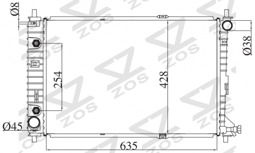 FORD MUSTANG GT V8 4.6L 97-04 AT 1997-2004 AT radiator