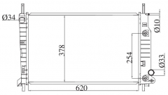 FORD CONTOUR L4 2.0 1995-1999 AT radiator