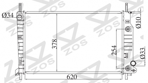 FORD CONTOUR L4 2.0 1995-1999 AT radiator