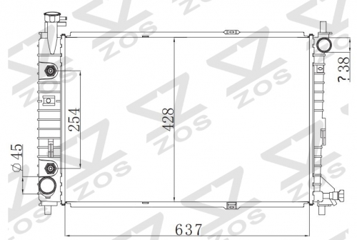 FORD MUSTANG V8 1997-2004 AT radiator