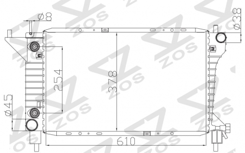 FORD Mustang Base V8 4.6L 1996- AT radiator