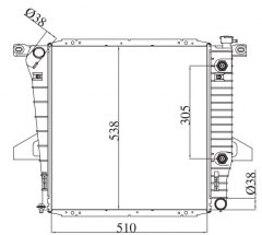 FORD F-100 RANGER XL L4 2.5L 1998-2001 AT radiator