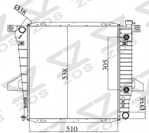FORD F-100 RANGER XL L4 2.5L 1998-2001 AT radiator