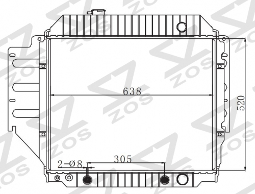 FORD E-150 ECONOLINE L6 -300(4.9L) 1992-1998 AT radiator