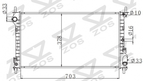 FORD TRANSIT CONNECT 90 HP' 2010- MT radiator