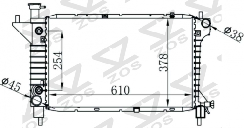 FORD MUSTANG 3.8L V6 94-96 AT radiator