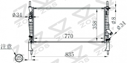 FORD TRANSIT 2.2 TDCI 06- MT radiator