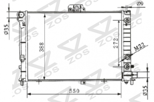SAAB 9000 2.0 TURBO 16V B202T(G) 1984-1993 AT radiator